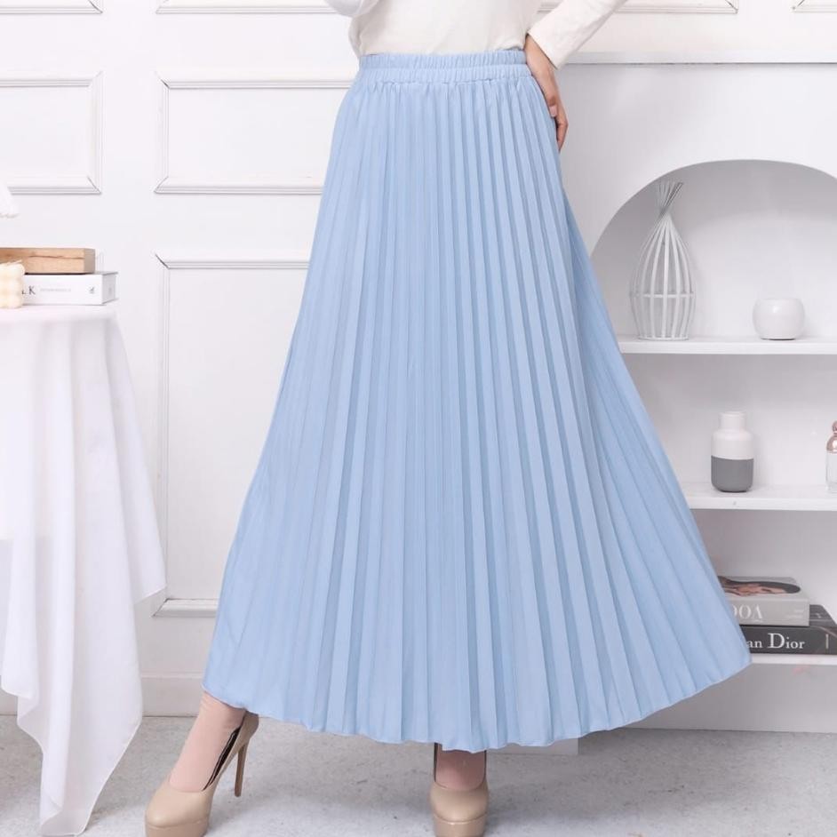 Ahlami Yuri Skirt Rok Plisket Panjang Cream
