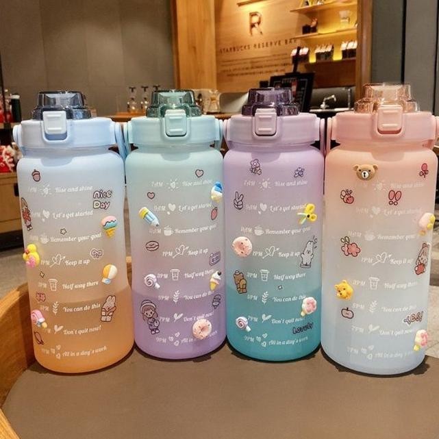 Botol Time Rainbow Botol Minum Viral 2 liter  Botol Minum kekinian Viral