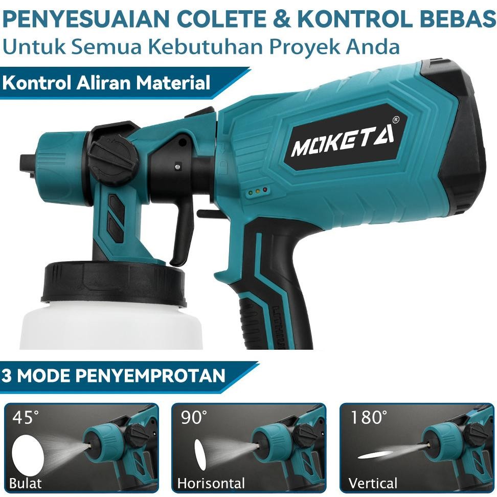 MOKETA 1000ML Electric Spray Gun 3000W Pistol Semprot Listrik Paint Semprot Cat Alat Semprot Cat Sem