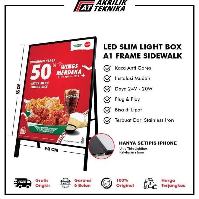 

READY FRAME SIDEWALK SIGN PAVEMENT - DISPLAY PAPAN LED TIPE A UKURAN A1