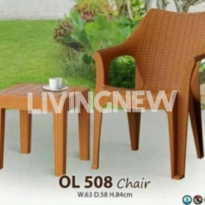 Terbaru Set Kursi Meja Plastik Olymplast Ol 508 | 2 Kursi + 1 Meja Makan Outdoor