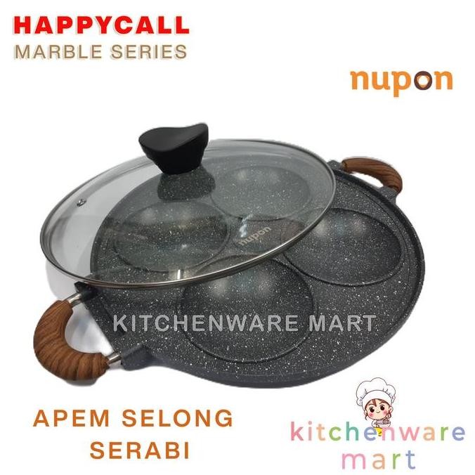 TERBARU - Cetakan kue serabi teflon apem selong , cetakan apem isi 4 happycall teflon anti lengket F
