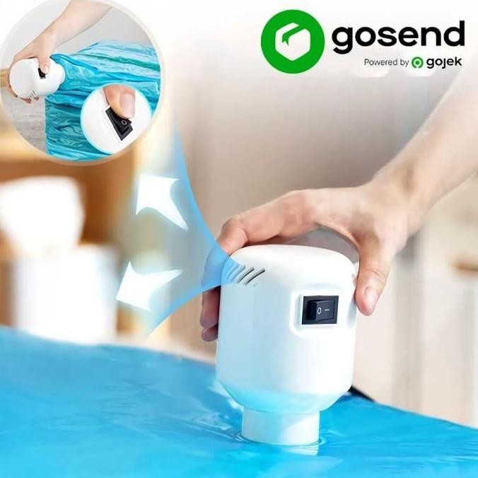 NEW Pompa Vacum Elektrik Plastik Vacuum Baju Alat Vakum Baju Traveling