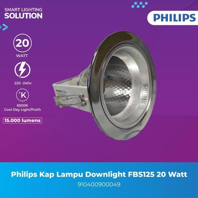 Philips Downlight Fbs125 C White - Max 20W E27 *Lamp Not Included