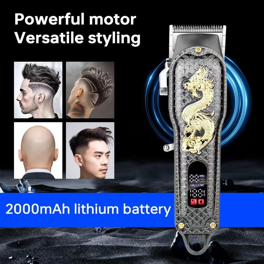 Terlaris OriginalAlat Potong Rambut Rambut Naga Hitam Alat Cukur Rambut Elektrik Hair Clipper Emas C