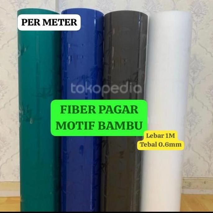 New  fiber penutup pagar motif bambu