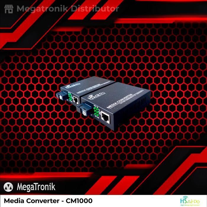 Media Converter Hsairpo - Cm1000 10/100/1000Mbps Original Dan Terpercaya