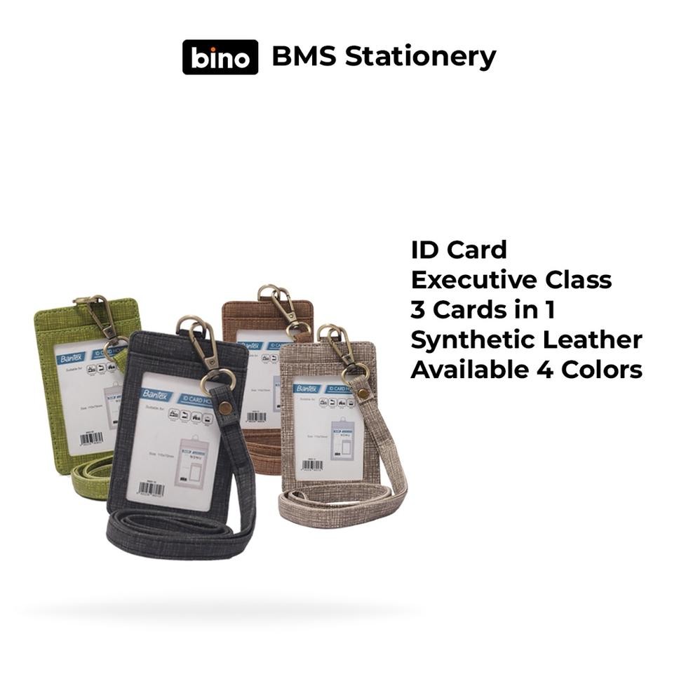 

Bms Tangerang Bantex Id Card Kulit Name Tag Holder Tali Lanyard Portrait 8869