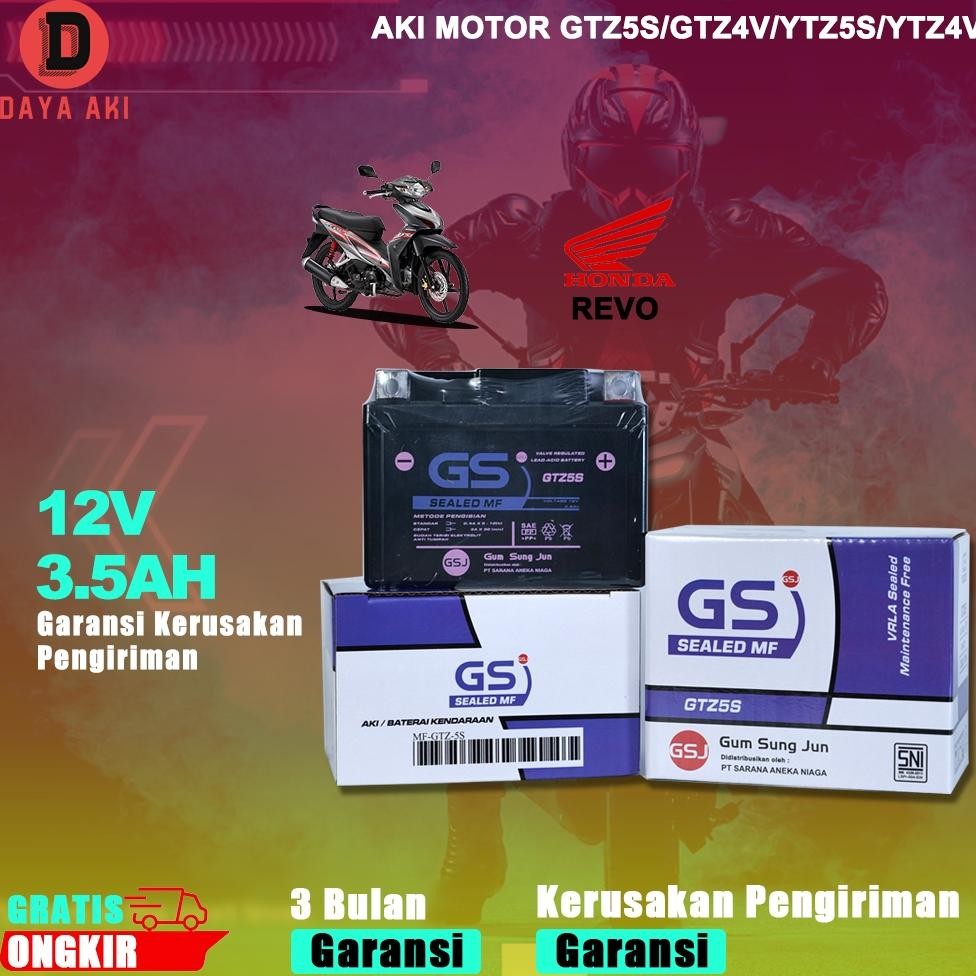 ''Terlaris" Aki Motor Honda Absolute Revo Fit Gtzs Aki Kering Accu Kering Mf Gtzs Murah