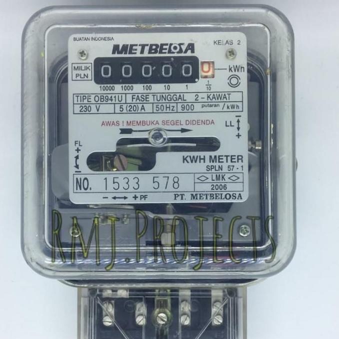 Kwh Meter Listrik Meteran Pembanding 1Phasa 5.20a Analog Murah