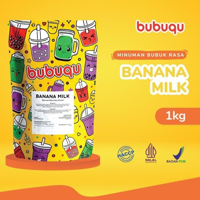 

baru bubuqu banana milk powder 1kg - bubuk susu pisang korea premium drink