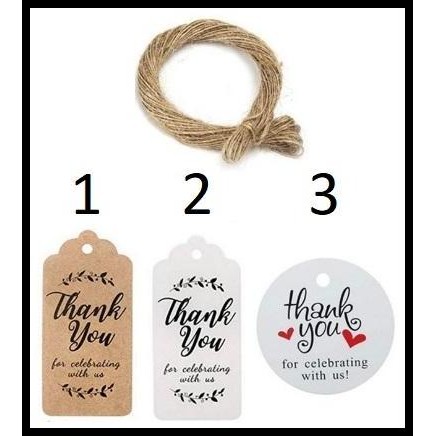 

Label Paper Tag Thank You For Celebrating Gantungan + Tali rami PT011