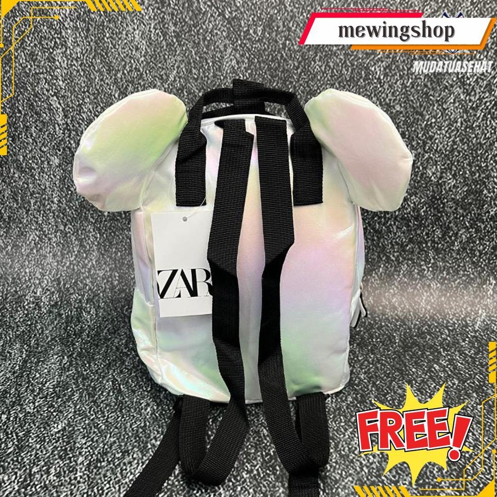 Mickey X Zara Glitter Mini Backpack / Tas Ransel Anak /  Bagpack / Tas Sekolah / Tas Kuliah / Tas Ke
