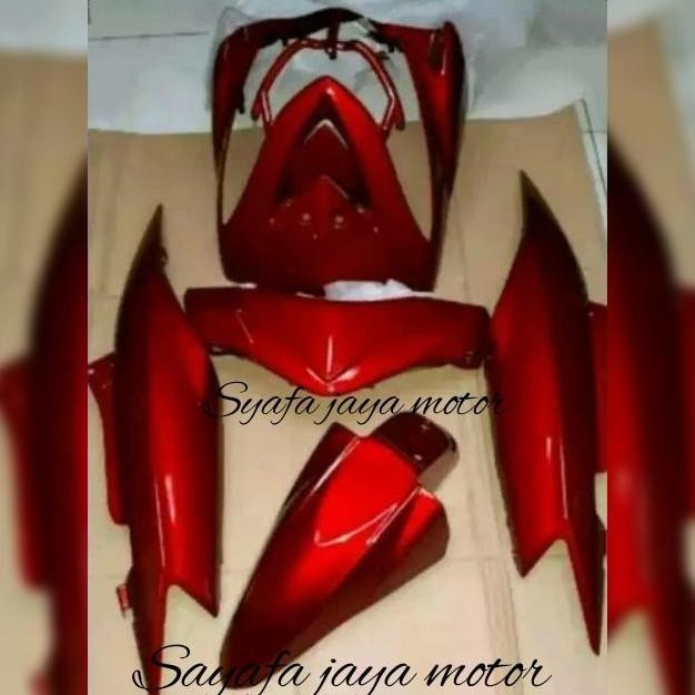 cover bodi motor mio soul lama warna merah halus mengkilap