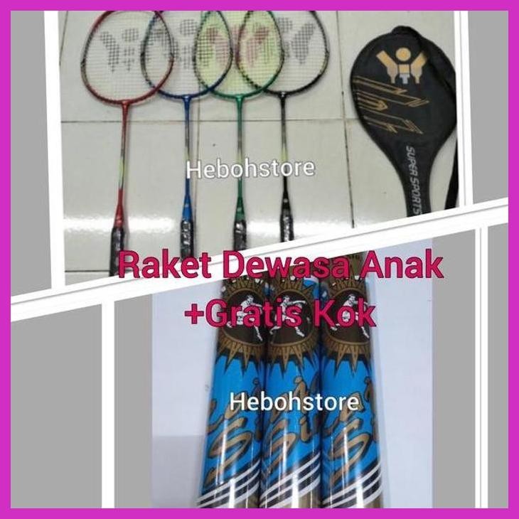 (OLAHRAGA) RAKET BADMINTON ANAK DEWASA YTY ORIGINAL +BONUS KOK SHUTTLECOCK PRIVASI AMAN