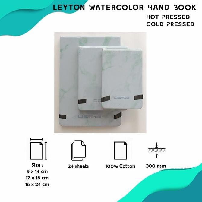 

Sale Leyton Watercolor Hand Book Cold/Hot Press 12X16Cm 300Gsm 100%Cotton