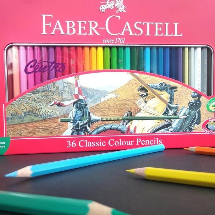 

NEW Faber Castell 36 Classic Colour Pencil Pensil Warna Tin Case