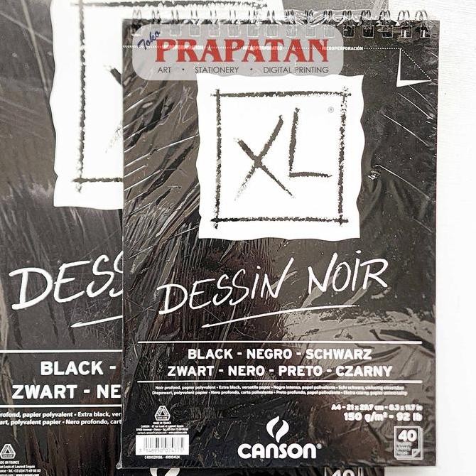 

NEW CANSON XL Dessin Noir A4 Extra Black / Black Drawing Pad