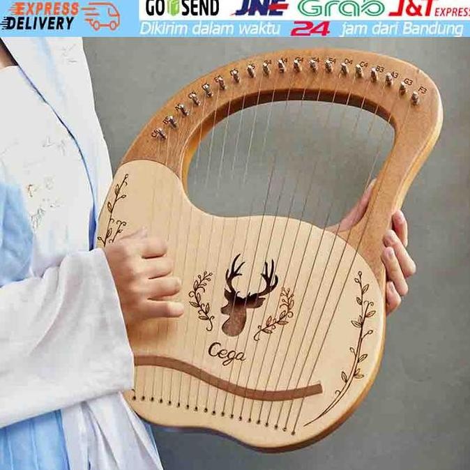 LYRE MINI HARP 19 STRINGS HARPA KECAPI WITH TUNING WRENCH STRINGS PICK ORIGINAL DAN TERPERCAYA