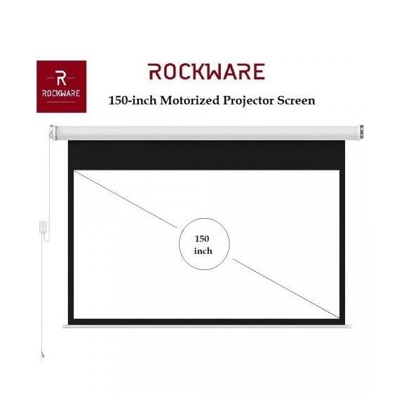 ROCKWARE RW-RSP003 Layar Proyektor Motorized 150 inch Gulung Otomatis
