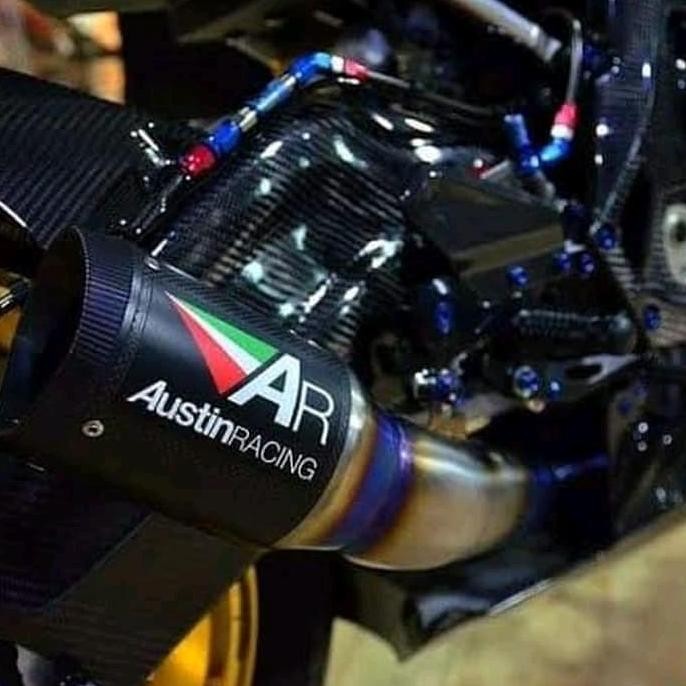 READY STOCK STIKER LOGO KNALPOT AUSTIN RACING EXHAUST SYSTEM PLAT ALUMINIUM EMBLEM TAHAN PANAS