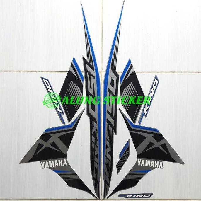 TERMURAH STIKER STRIPING LIS BODY MOTOR JUPITER MX KING 2017 FULL SILVER-BIRU