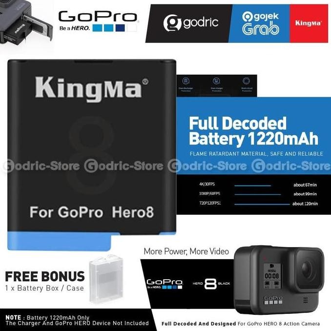 SALE BATERAI KINGMA REPLACEMENT GOPRO HERO 8 KAMERA ACTION BATTERY