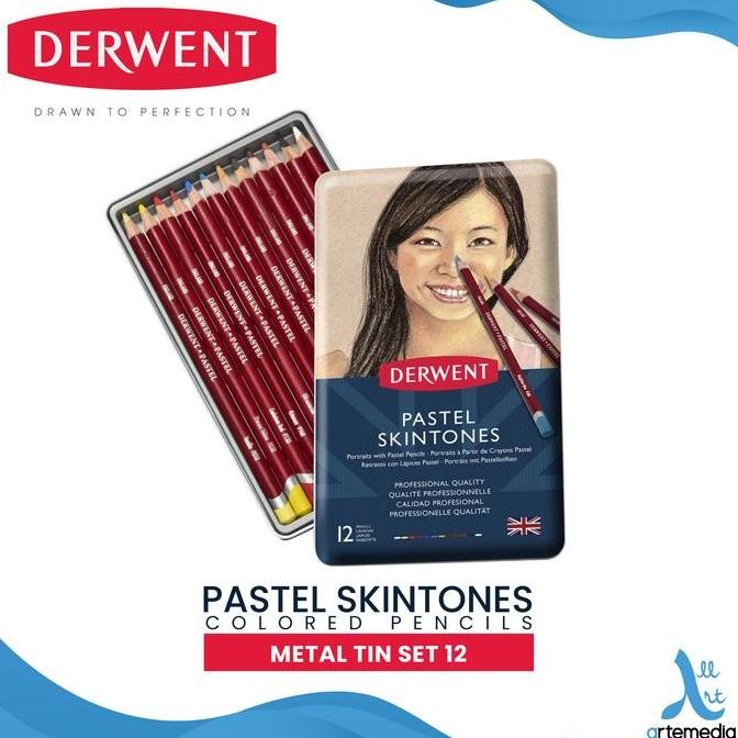 

TERBARU - Pensil Warna Derwent Pastel Skintone 12 Pencil Color Metal Tin Set