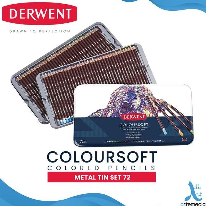 

TERLARIS - Derwent Coloursoft Pencils Color Set 72 Tin