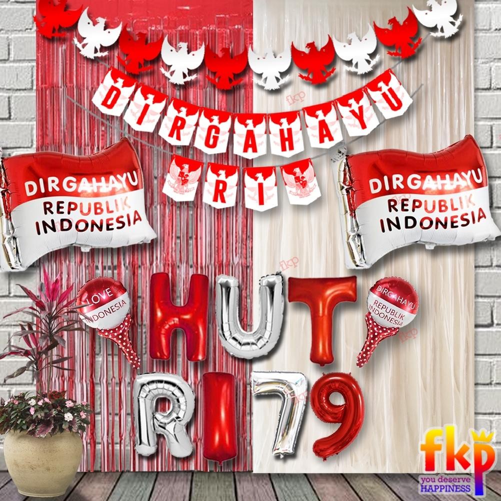 FUN KIDS PARTY Paket Dekorasi Balon Dirgahayu RI / Balon HUT RI / Dekorasi 17an Agustusan / Hiasan A