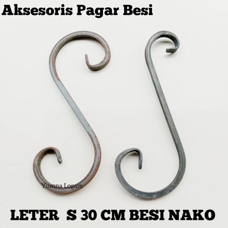 Promo Cod Leter S 30Cm Besi Tempa Nako Ornamen Aksesoris Pagar Besi Nako Virkan Besi Tempa Wrough Ir