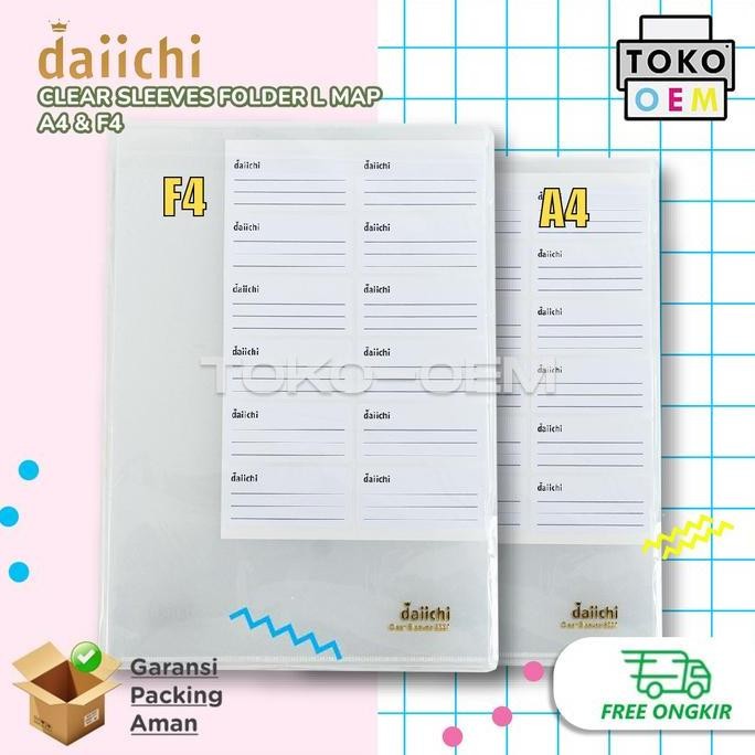 

New DAIICHI MAP L BENING CLEAR SLEEVES HOLDER 1 PACK (12 PCS)