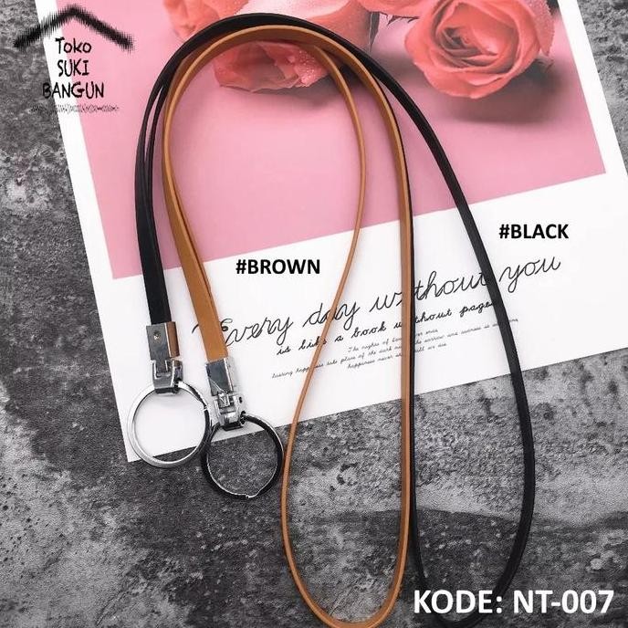 

New Tali Lanyard Name Tag ID Card Strap PU Leather PLAIN Deluxe NT-007