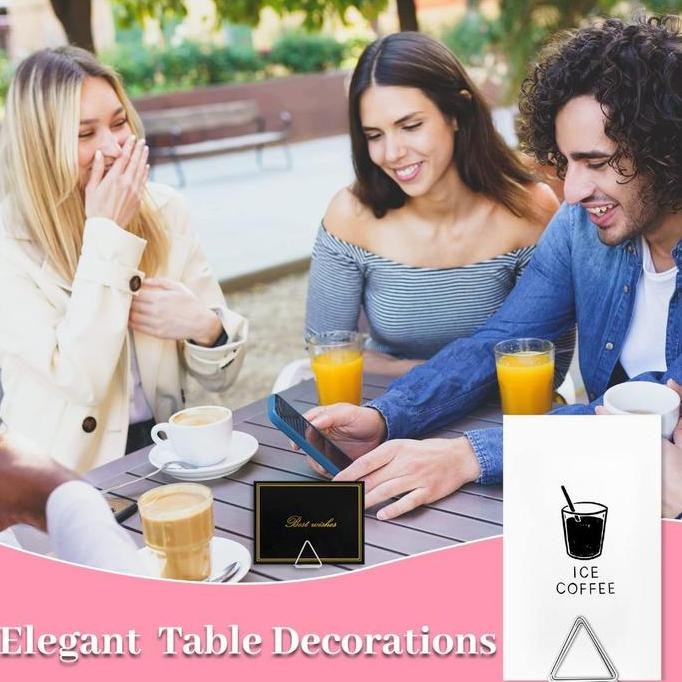 

New 10pcs Table Menu Stand Card Holder Price Name Tag segitiga Display Holder Untuk Toko Roti/Kopi