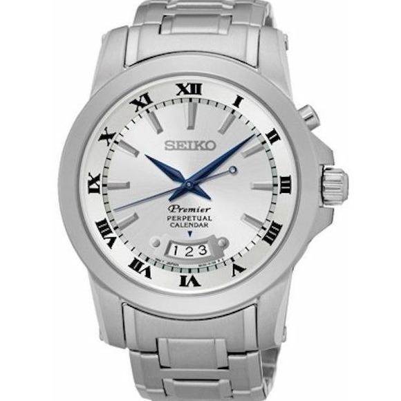 Baru Seiko SNQ145P1 Premier Perpetual Calender Full Silver