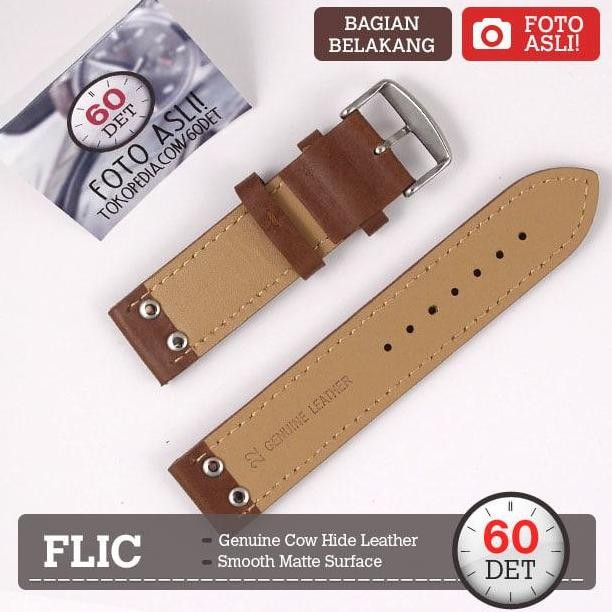 Baru High Quality Leather Strap 20mm 22mm FLIC Flieger Pilot Tali Kulit Jam