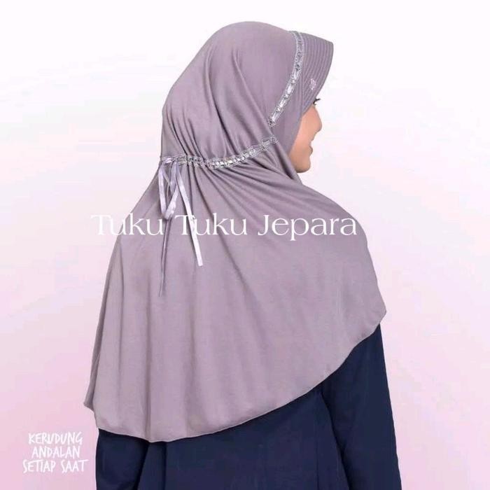 RHS 5 pcs Hijab sekolah Hemi serut pita atas Rabbani kw Katun