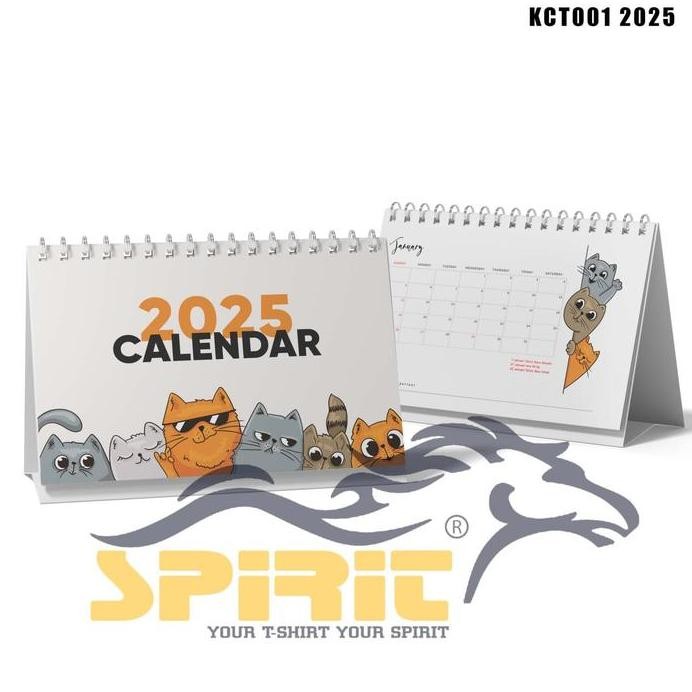 

New Kalender Meja Kucing Kalender Meja Duduk 2025 Aesthetic Teman Setia untuk Organisasi Waktu
