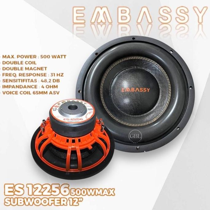 Subwoofer Embassy 12inch ES-12256 Double Magnet Besar