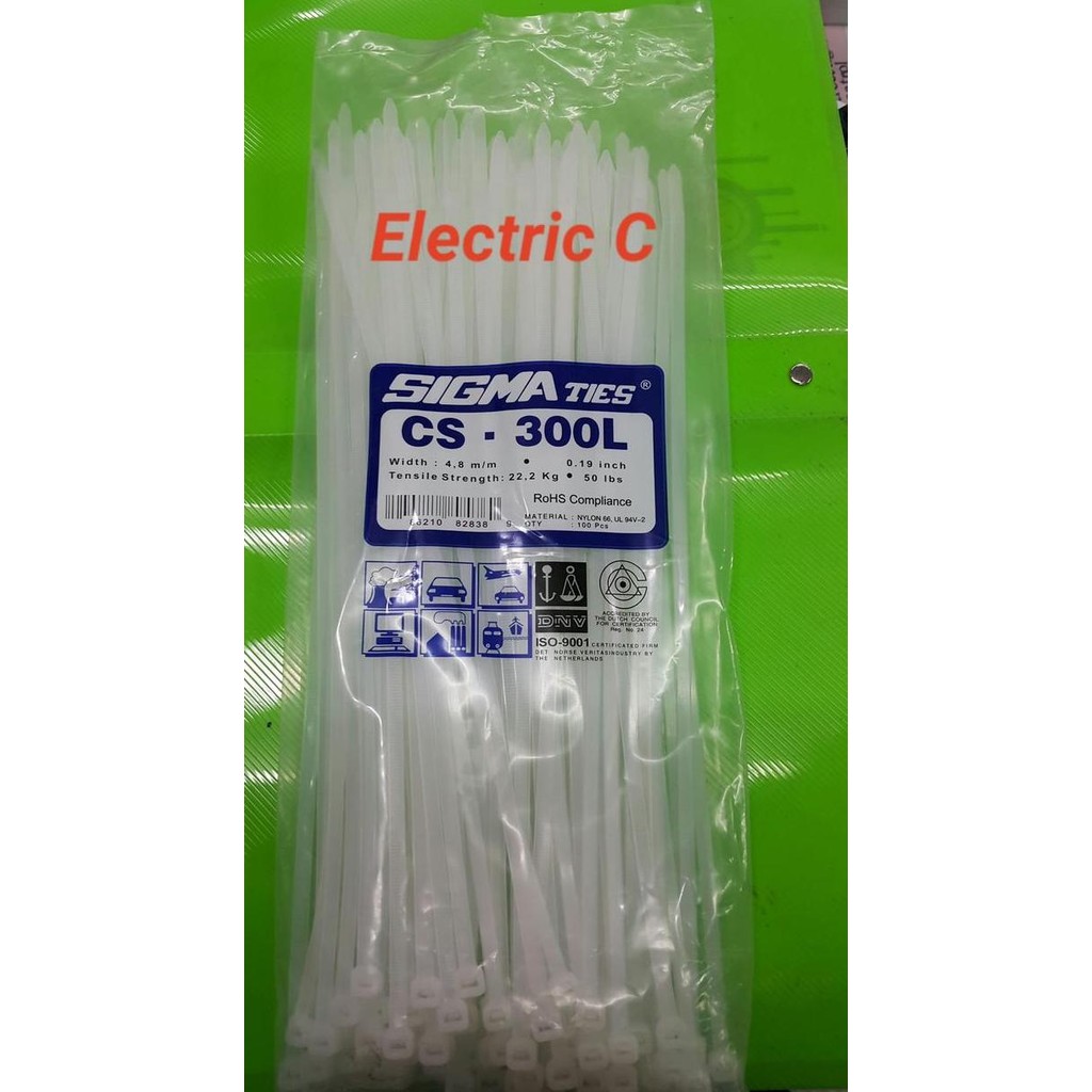 

New Kabel Ties / Kabel Tis / Cable Tie CS 300 L 4.8 mm Putih 30 cm SIGMA