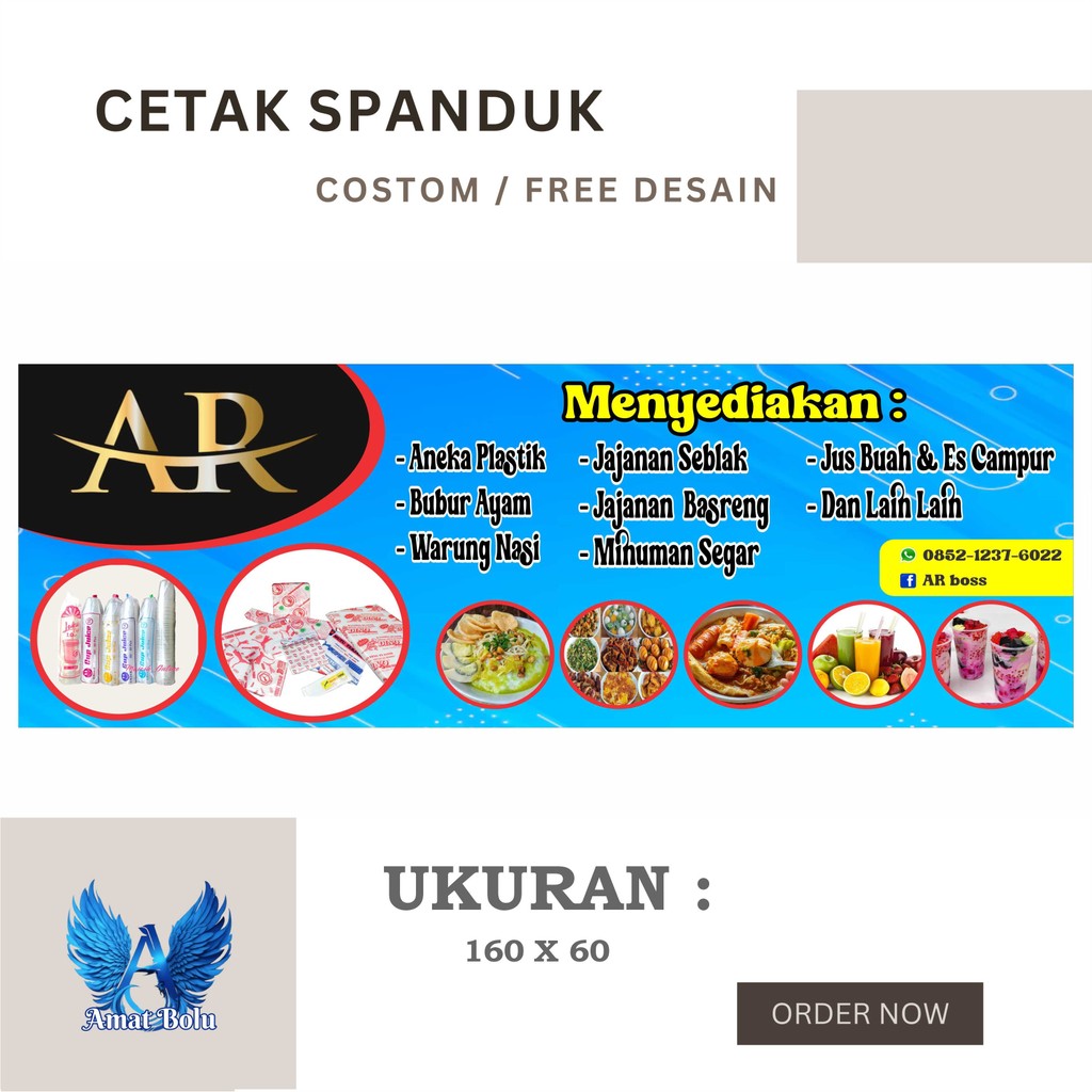 Cetak Spanduk Cetak Banner AR TOKO PLASTIK Costom Desain