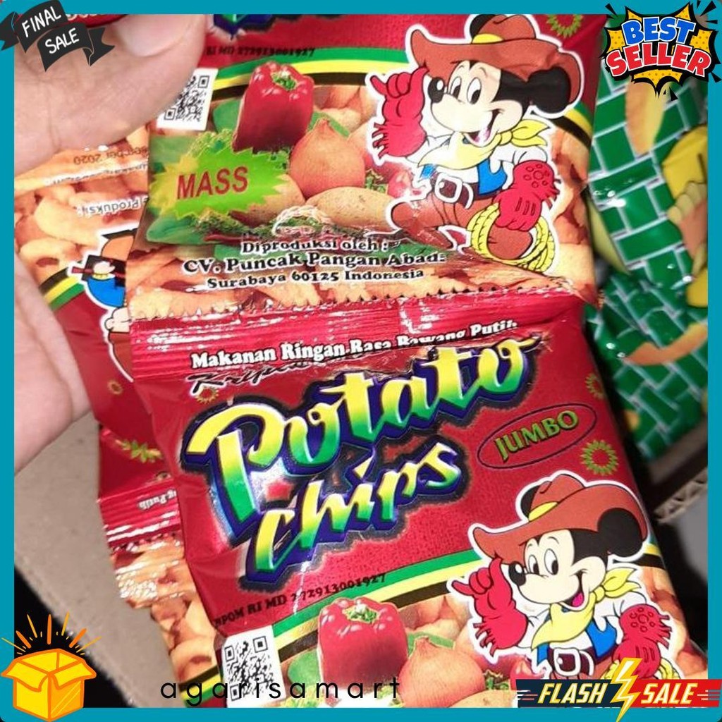 

(1 Dus) Potato Chips/Golden Chips 1 Dus 6 Renceng Diskon Setengah Harga