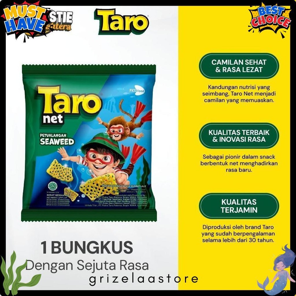 

Taro - Seaweed - Small Pack - 1 Karton (4Renceng) - 40 Pcs - 17Gr Diskon Setengah Harga