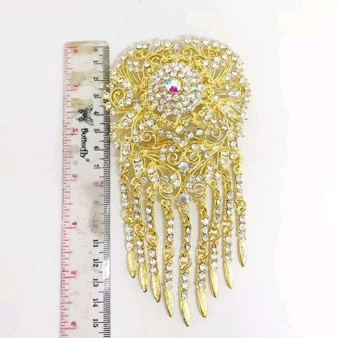 MODEL TERBARU BROS JUNTAI EMAS JUMBO PREMIUN BROS KEBAYA Bross Elegan Emas Putih Aksesoris Bunga Wan