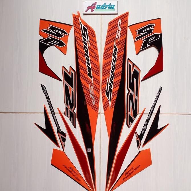TERLARIS STICKER STRIPING MOTOR SUZUKI SHOGUN SP 125 2008 ORANGE
