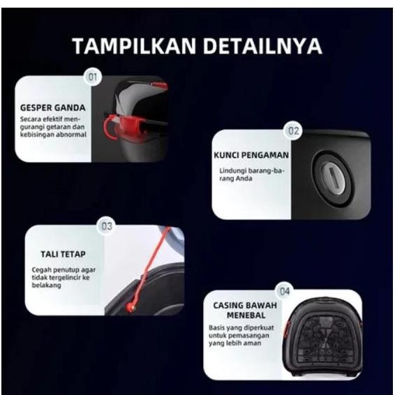 Box Motor Box Belakang Motor Kapasitas 35l Tas Motor Tailbag Kotak Sepeda Motor