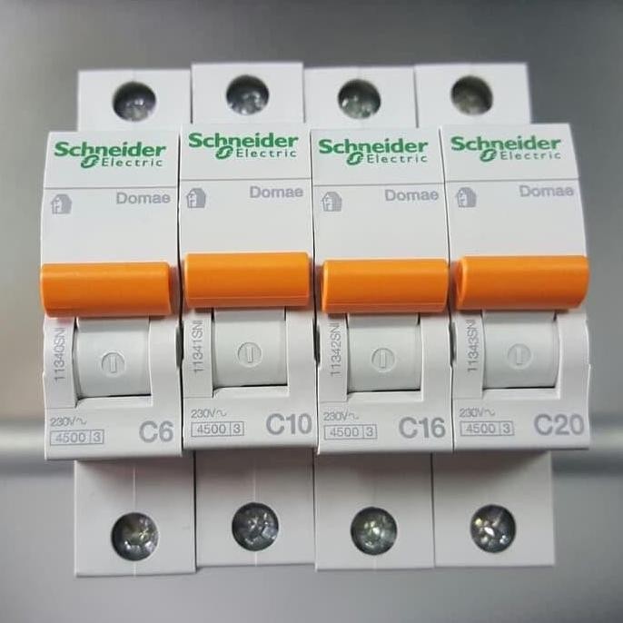 MCB DOMAE SCHNEIDER 1PHASE 6A/ MCB 10A /MCB 16A/ MCB 20A MCB SCHNEIDER ORIGINAL DAN TERPERCAYA