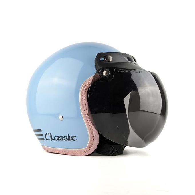 TERBARU - Helm Perempuan Dewasa Bogo Retro Hijab SNI Free Kaca Cembung