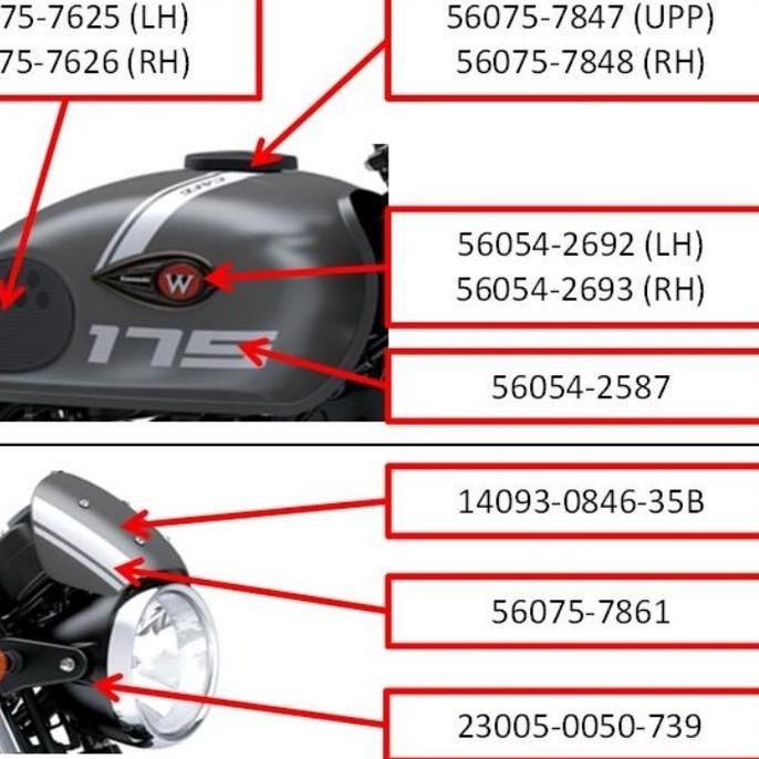 TERBARU STIKER TANGKI STICKER MARK FUEL TANK W175 CAFE