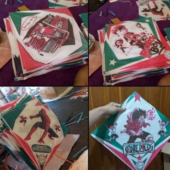 VD08 fx-45 Layangan Sablon OET Kualitas Jabrug Kertas Mambo Uk 48 58 ARKU Keras (Harga Tertera untuk